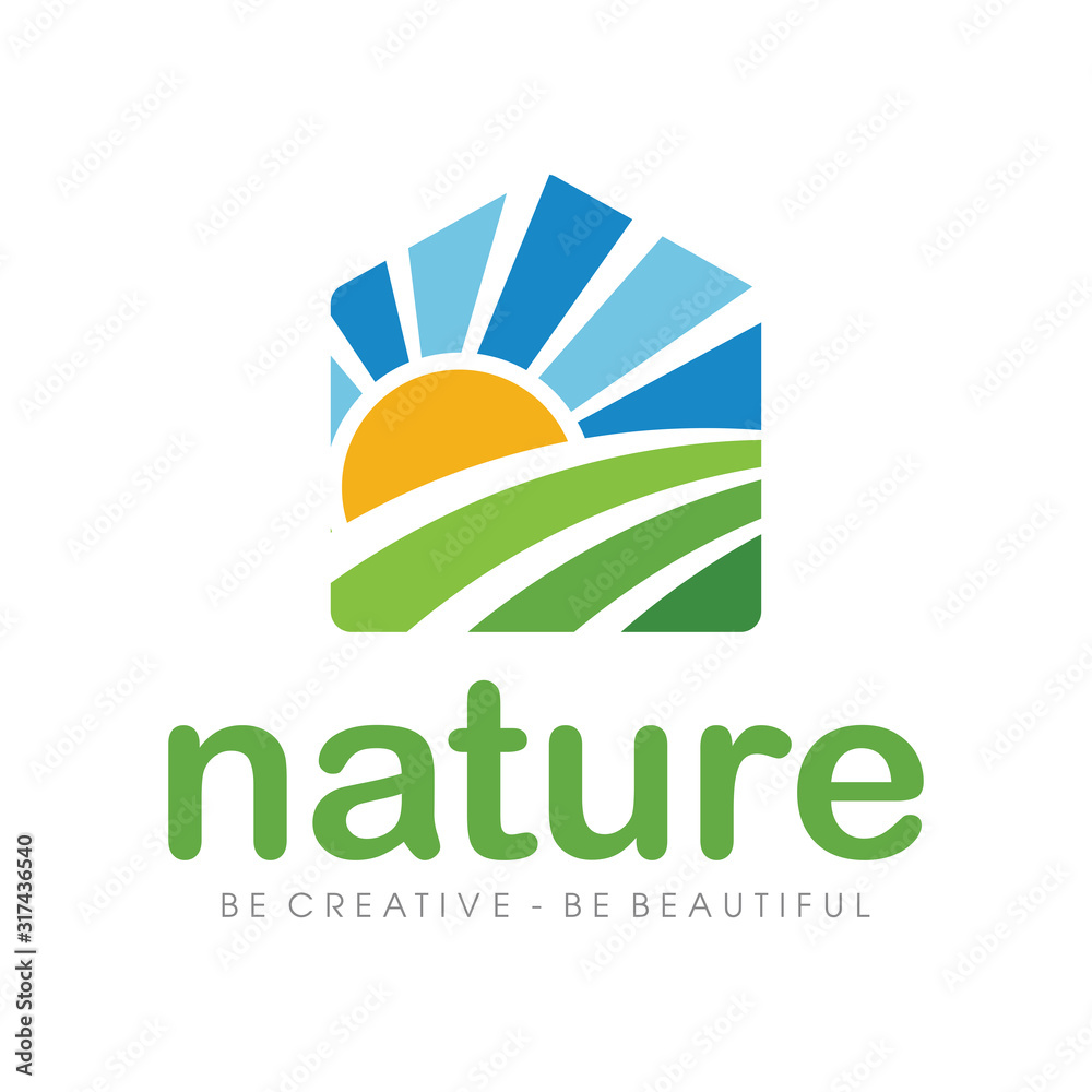 Fototapeta premium Nature Logo, Green Nature Logo, Farm Logo Vector