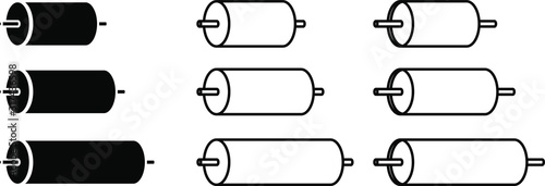 cylinder roller icon, vector illustration