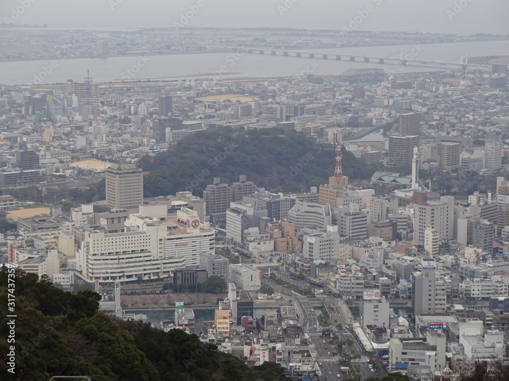 The view of Tokushima City in Japan