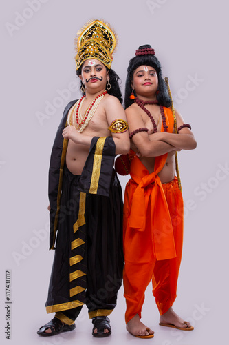 ram and ravan standing together photo