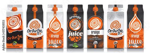 Ready design vector orange juice, fruit package set