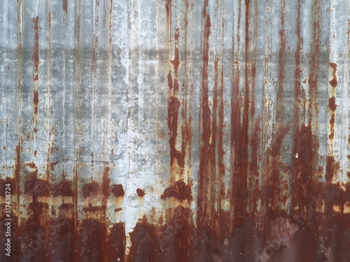 Zinc sheet vertical, Galvanized sheets make the wall rust, texture material background