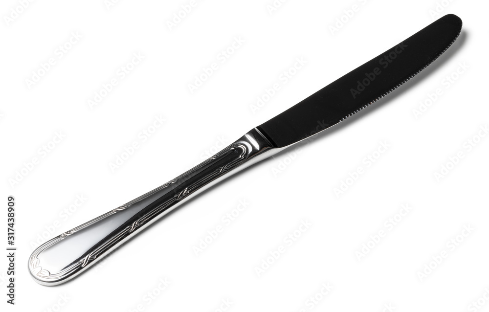 New metal knife isolated on white background New metal knife isolated on white background