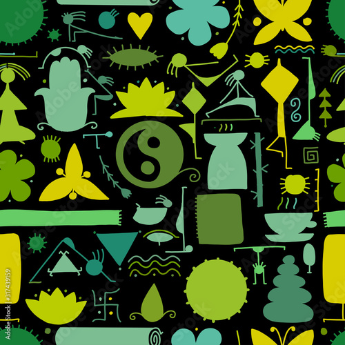Yoga concept, seamless pattern for your design