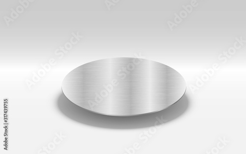 silver podium on the white studio