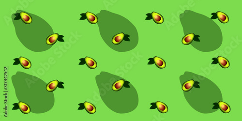 Avocado texture background with leaves.