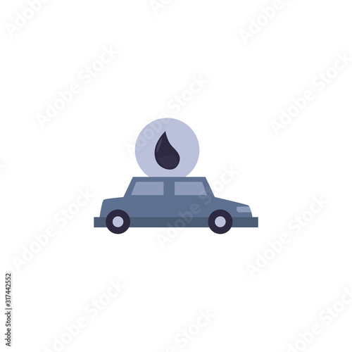 Isolated car and oil drop vector design