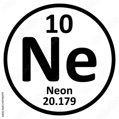 Periodic table element neon icon.