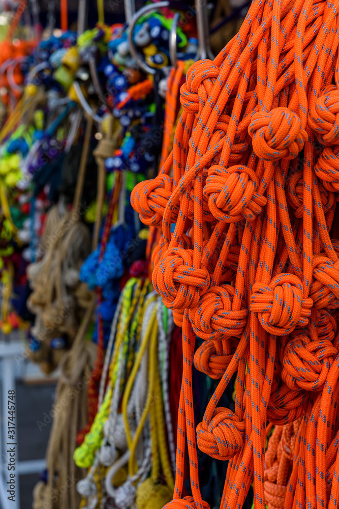 Market with  souvenirs, Bodrum, Turkey. Sea ropes