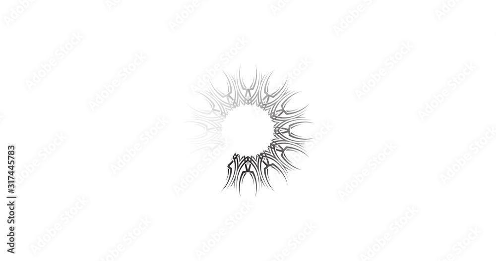 Simple Black Preloader With mandala with white background. 4k animation of a design minimal preloader with white mandala fading in and out