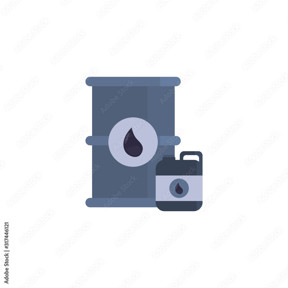 Isolated oil industry barrel and jerrycan vector design