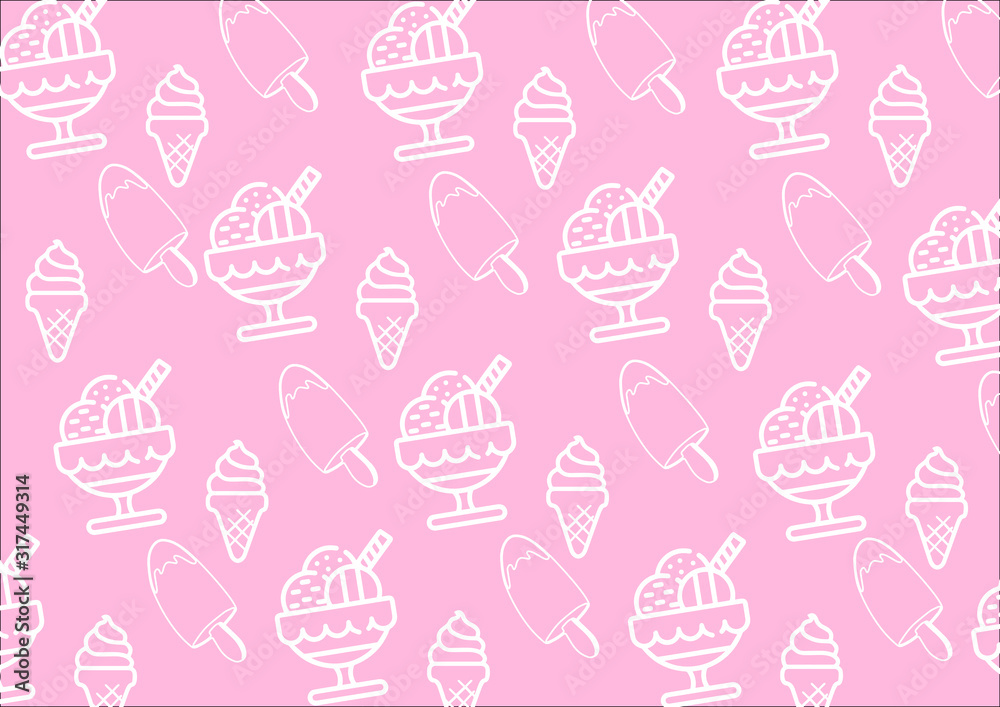 Pink ice cream pattern vector Pink ice cream pattern vector