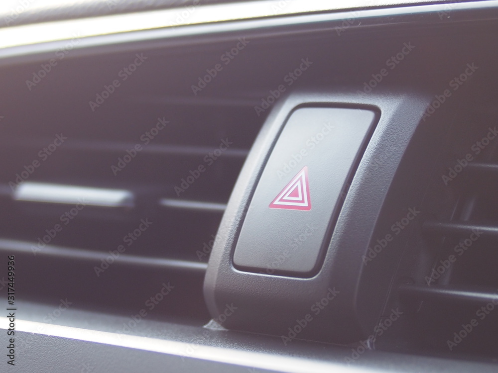 Car Emergency the Red Triangle Car Hazard Warning Button