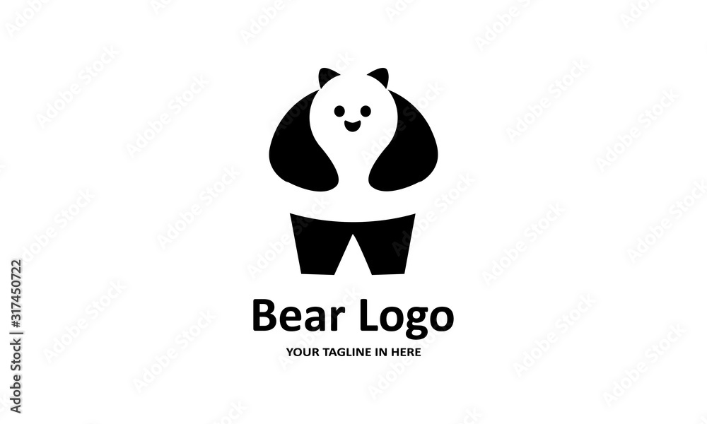 The flat bear logo concept is perfect for business, technology, contractor and housing symbols, health,sport, restaurants, education The flat bear logo concept is perfect for business, technology, contractor and housing symbols, health,sport, restaurants, education