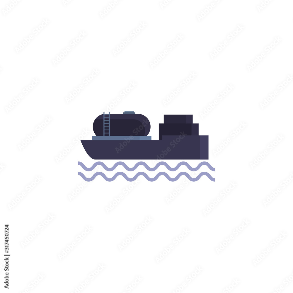 Isolated oil industry ship vector design