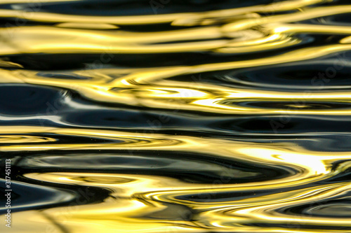 Golden water ripples background and texture
