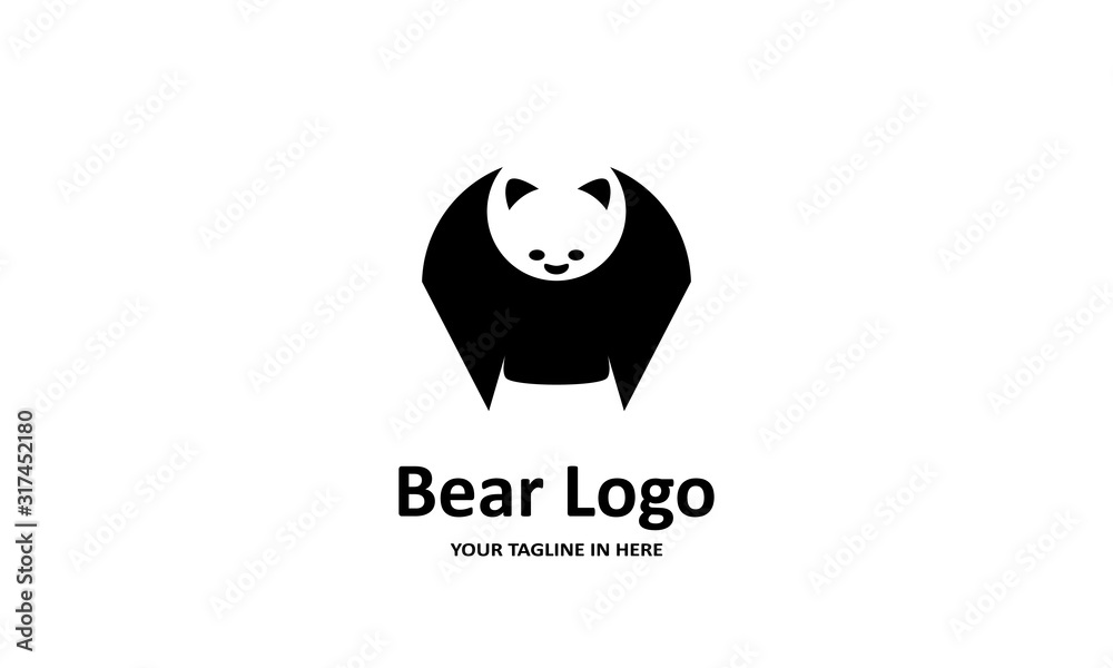 The flat bear logo concept is perfect for business, technology, contractor and housing symbols, health,sport, restaurants, education The flat bear logo concept is perfect for business, technology, contractor and housing symbols, health,sport, restaurants, education