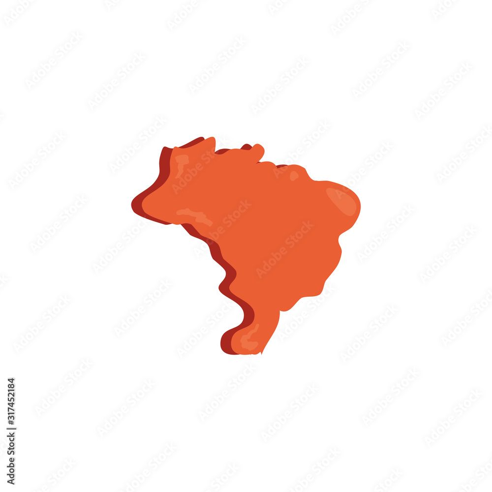Isolated brazil map vector design