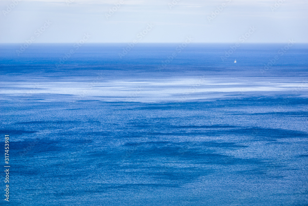 Surface of Tyrrhenian Sea on Sicily Island, view near Castellammare del Golfo town, Italy