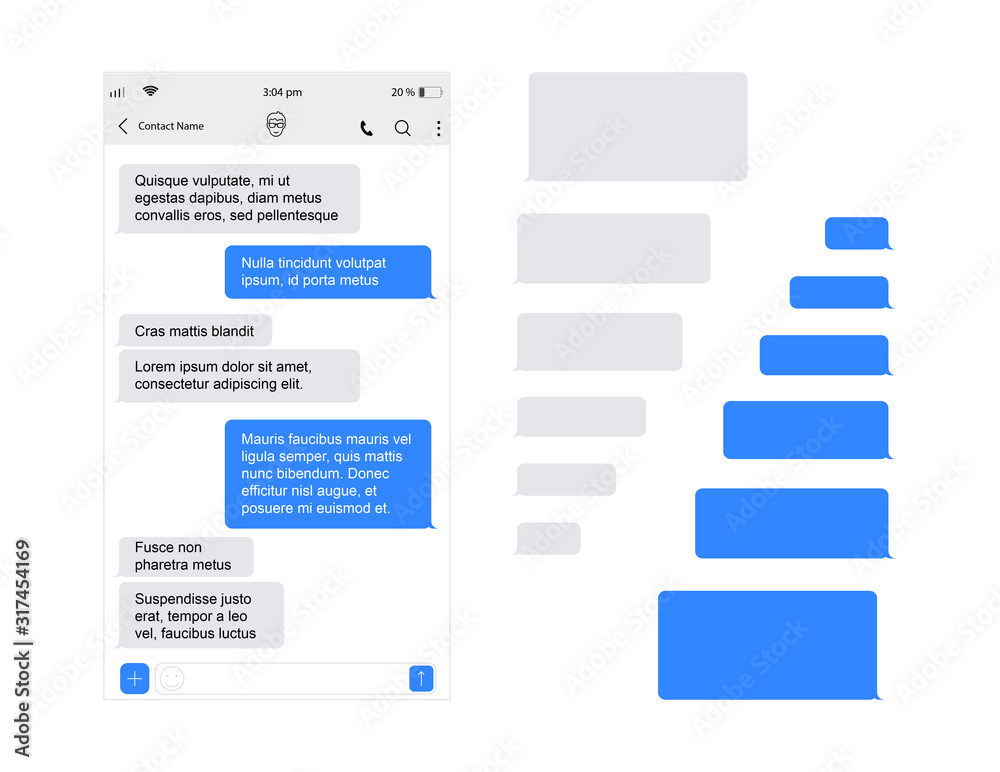 © sommersby - live chatting pattern sms bubblest. Phone SMS chat composer. Put your own text in message. Creative vector illustration of messenger window.