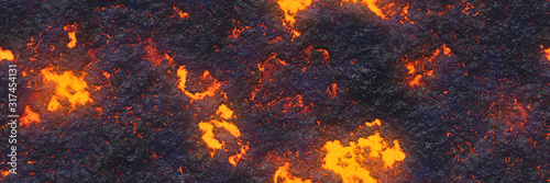 3d illustration. Volcano- background magma. Abstract terrain