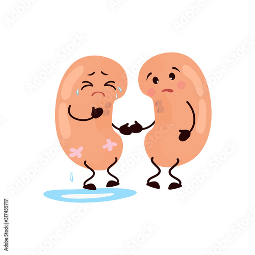 Cartoon character of a kidney