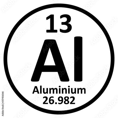 Periodic table element aluminium icon.