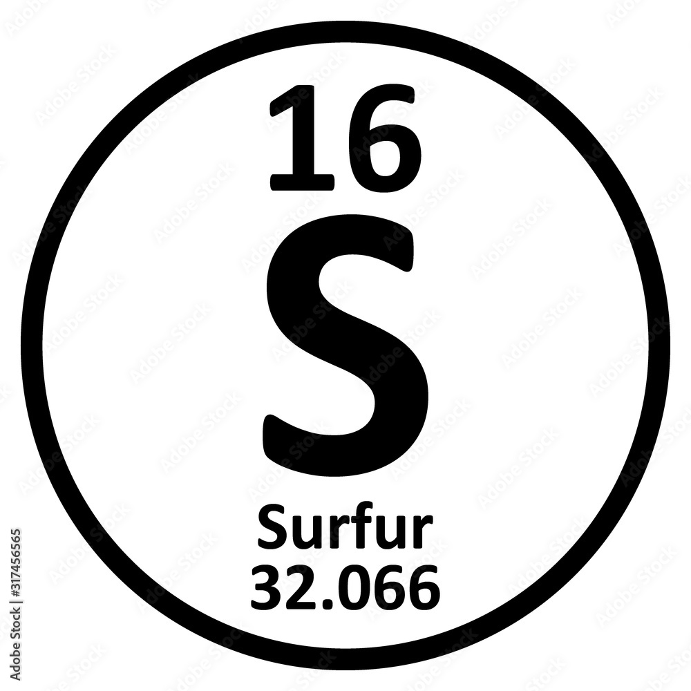 Periodic table element surfur icon. Periodic table element surfur icon.