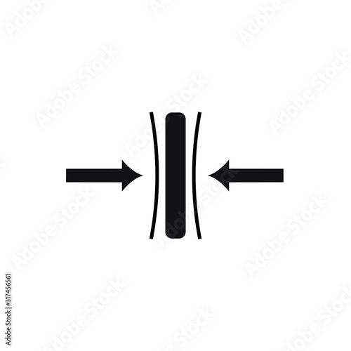 Compress or Thickness icon symbol. Vector illustration on white background.