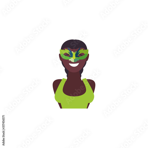 Isolated woman with party mask vector design