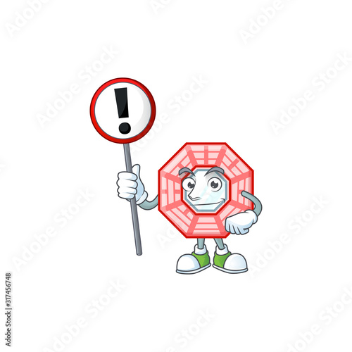 A picture of Cartoon mascot of chinese square feng sui rise up a broad