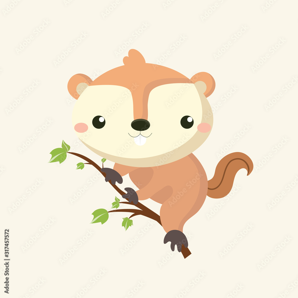 Cute squirrel cartoon on pastel background.. Cute squirrel cartoon on pastel background..