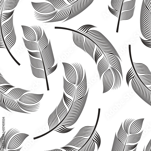 feathers. seamless pattern
