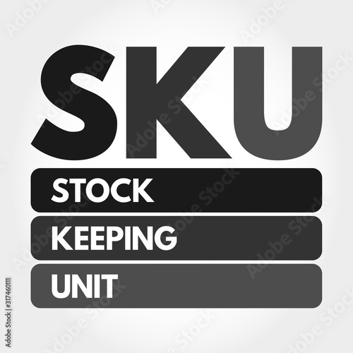 SKU - Stock Keeping Unit acronym  business concept background