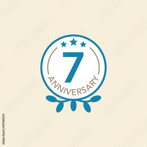7 years anniversary logo design template