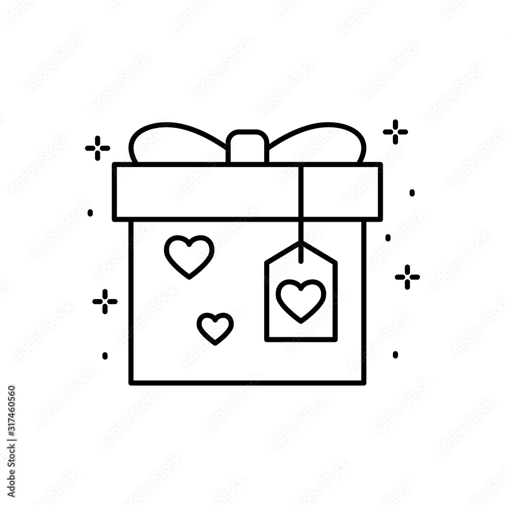 Gift, heart, love icon. Simple line, outline vector of love icons for ui and ux, website or mobile application Gift, heart, love icon. Simple line, outline vector of love icons for ui and ux, website or mobile application