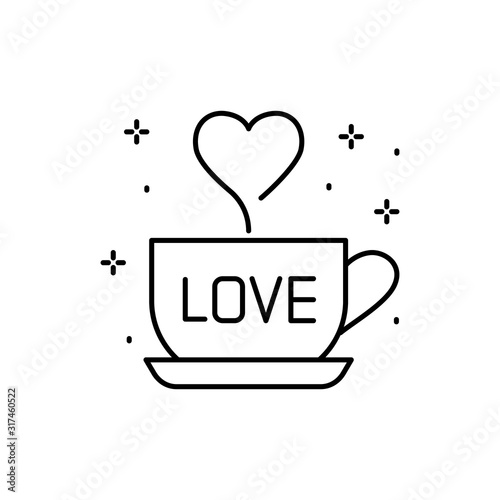 Cup  heart icon. Simple line  outline vector of love icons for ui and ux  website or mobile application