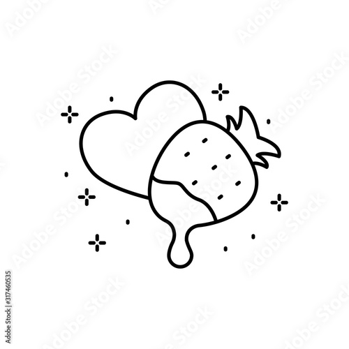 Love, strawberry, heart icon. Simple line, outline vector of love icons for ui and ux, website or mobile application