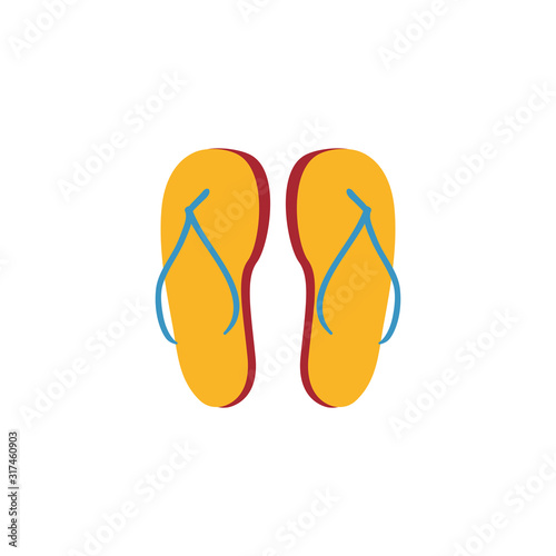 Isolated orange sandals vector design
