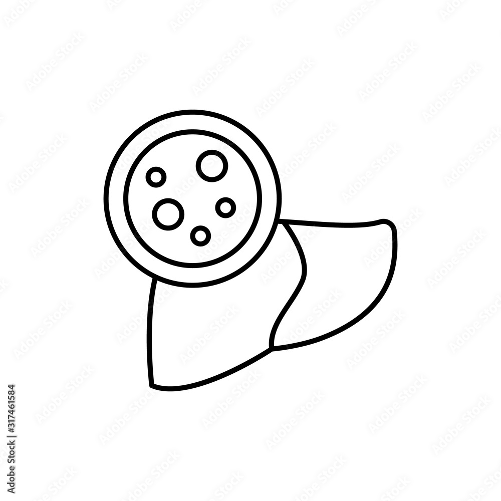 Cancer liver icon. Simple line, outline vector elements of world awareness day icons for ui and ux, website or mobile application Cancer liver icon. Simple line, outline vector elements of world awareness day icons for ui and ux, website or mobile application