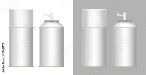 Automatic air freshener spray refill. Vector mock up image