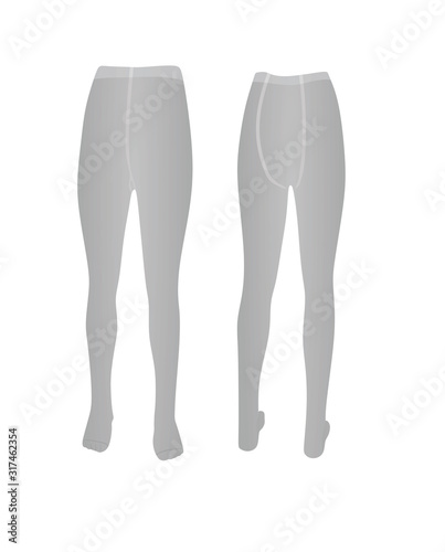 Grey kids pantyhose. vector illustration