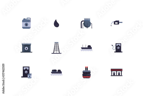 Isolated oil industry icon set vector design