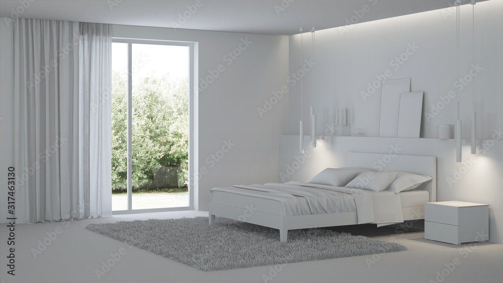 Modern house interior. Gray interior. 3D rendering. Modern house interior. Gray interior. 3D rendering.