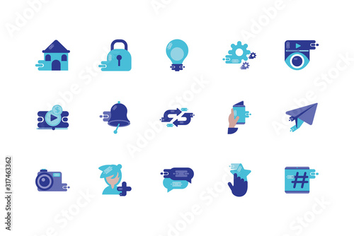 Isolated social media icon set vector design