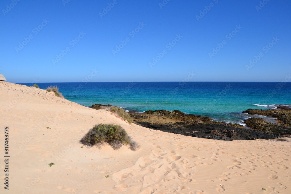 Sand dunes. Parque Natural de Corralejo at Fuerteventura, Canary Islands, Spain