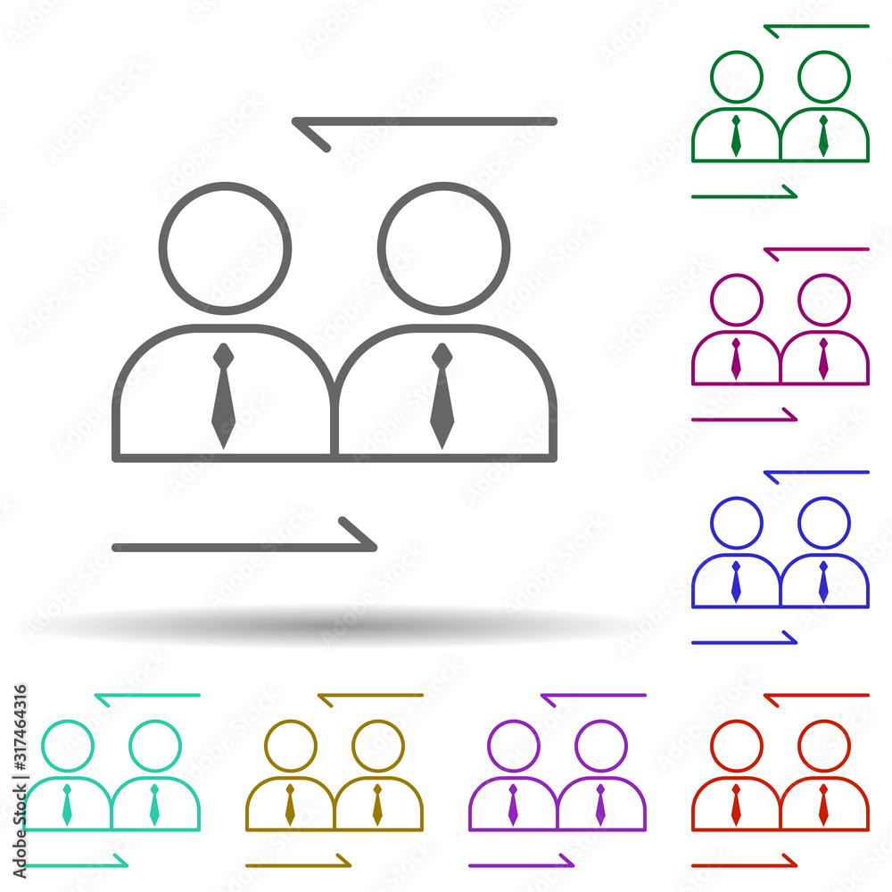 Collective, document, gear in multi color style icon. Simple thin line, outline vector of team work icons for ui and ux, website or mobile application Collective, document, gear in multi color style icon. Simple thin line, outline vector of team work icons for ui and ux, website or mobile application