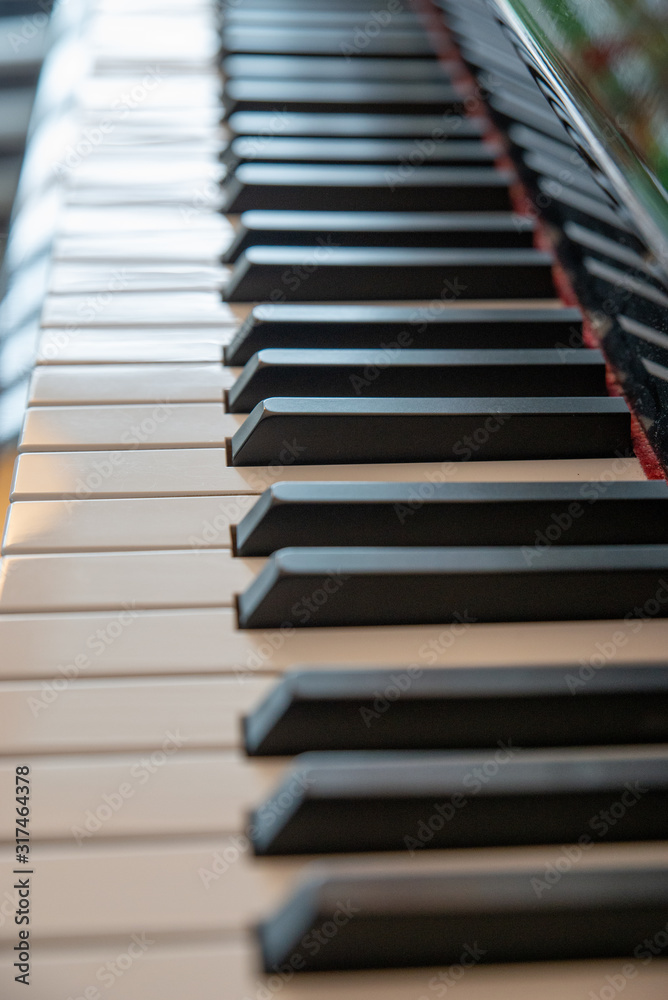 Tastiera di pianoforte ripresi da vicino