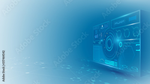 virtual UI hud system hologram tech sci fi innovation concept background