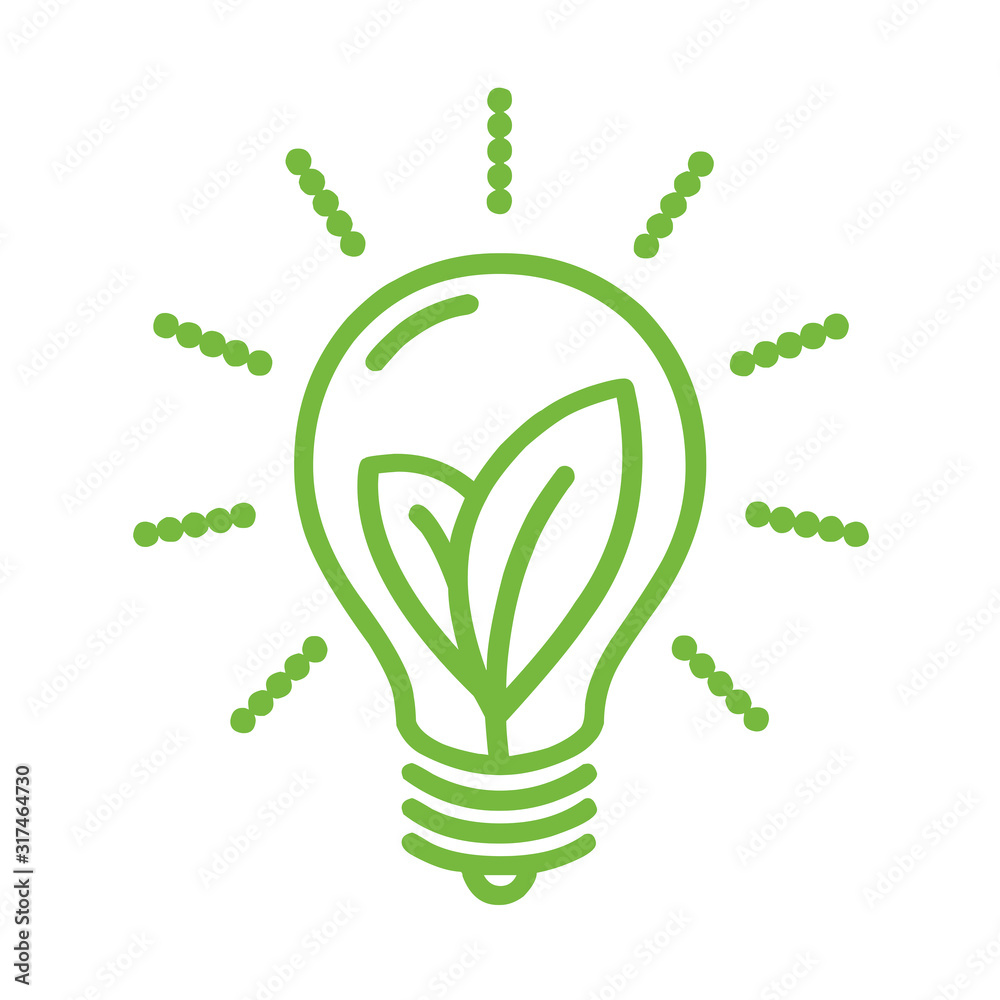 Green eco energy symbol illustration - obrazy, fototapety, plakaty 